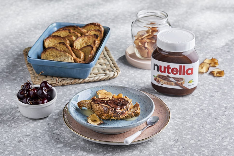 Baked French Toasts with Nutella® and Dried Apples 