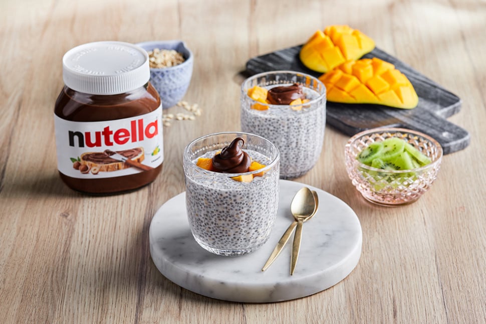 Overnight Oats with Chia Seeds, Mangoes & Nutella®