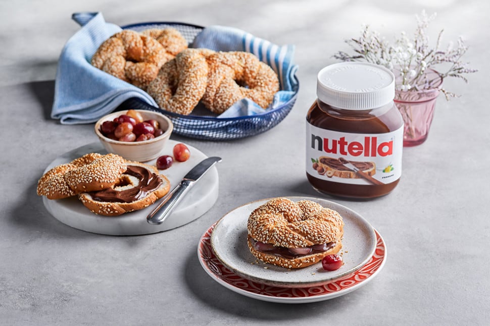 Roasted Grapes & Nutella® Simit Quarters