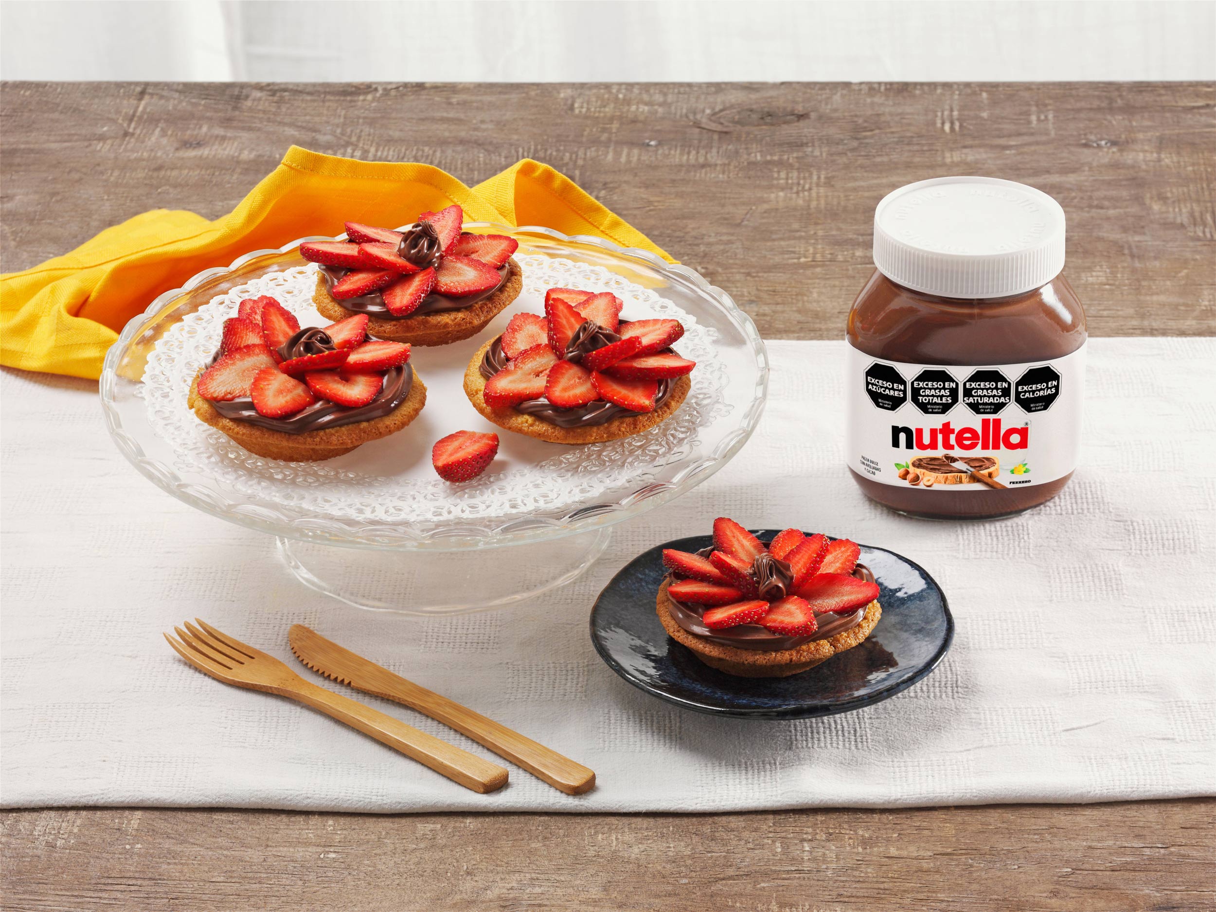 Mini tartas con Nutella® y frutillas