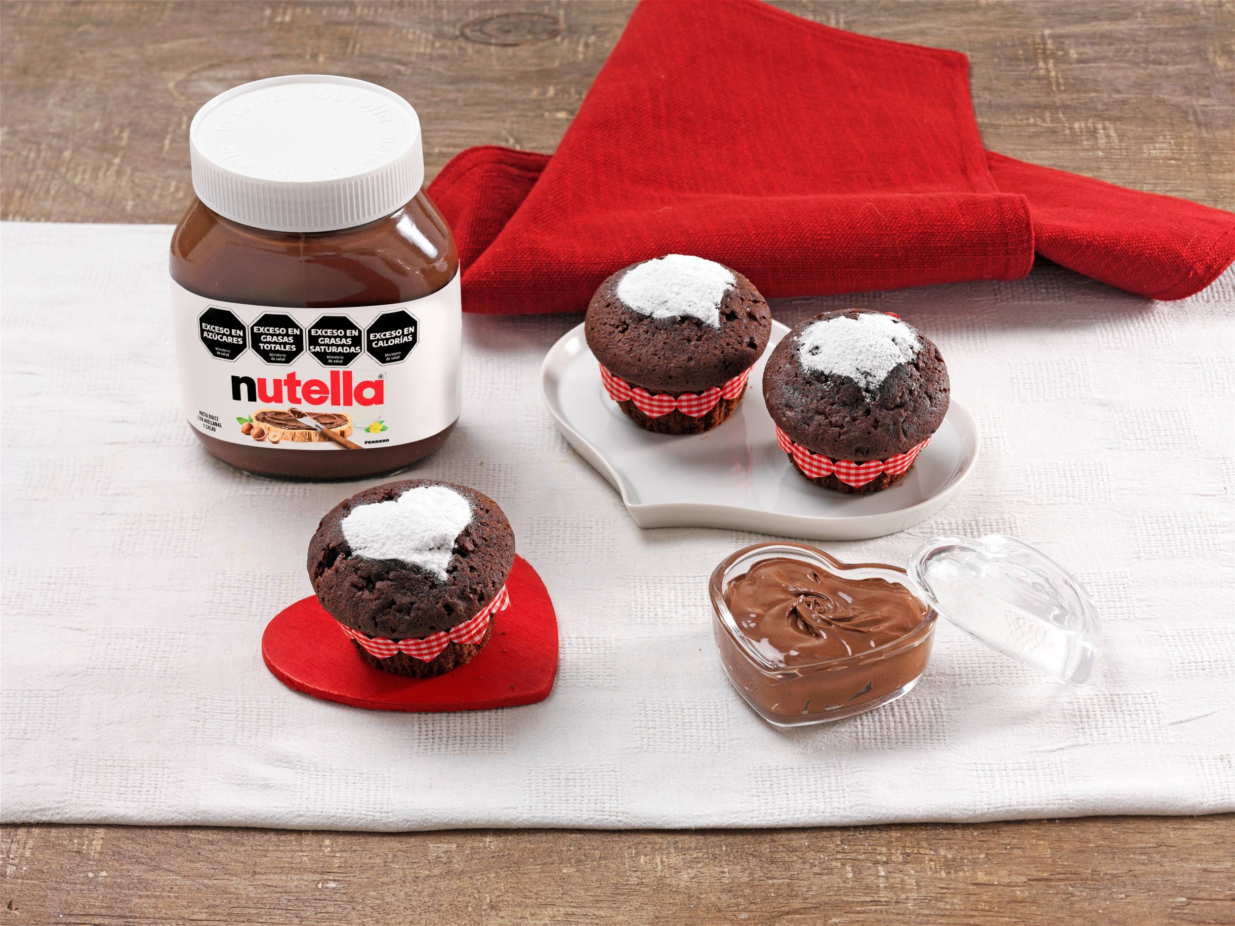 Muffins de San Valentín con chocolate Gianduja y Nutella®