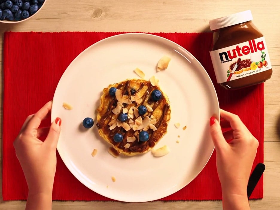 Blueberry Pancakes with Nutella® and toasted coconut