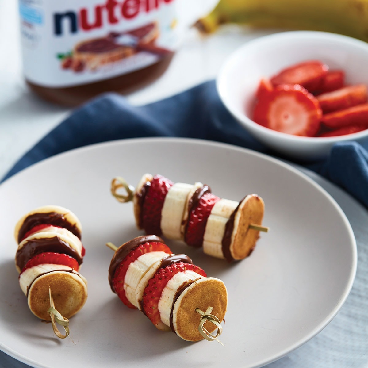 Mini Pancake Kebabs with Nutella<sup>®</sup> & Fruit