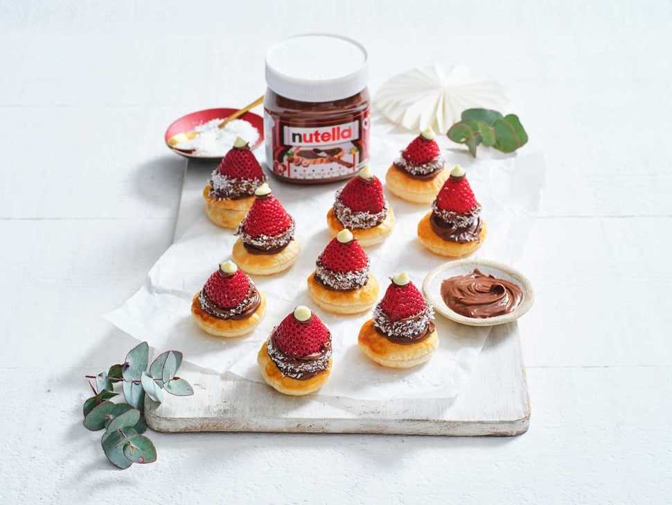 Strawberry Santa Hats with Nutella® & Pampas™ Puff Pastry