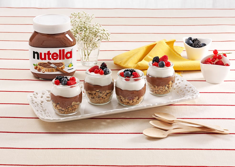 Verrines de yaourt et muesli au Nutella®