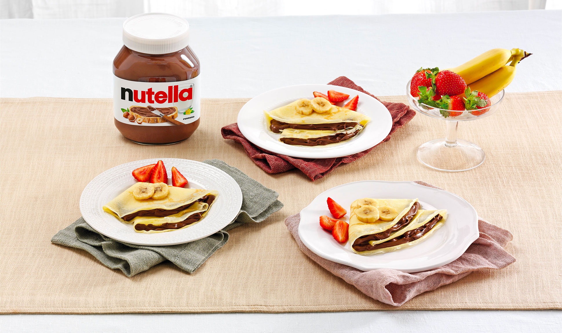 Crepes com Nutella® e frutas