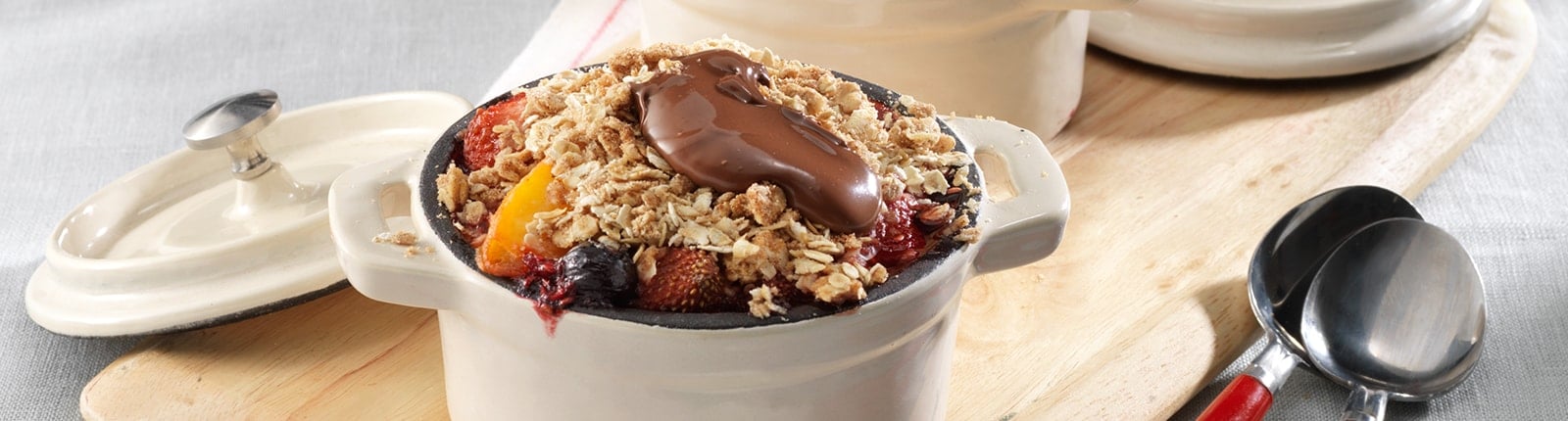 Breakfast Fruit Crumble topped with Nutella<sup>®</sup>