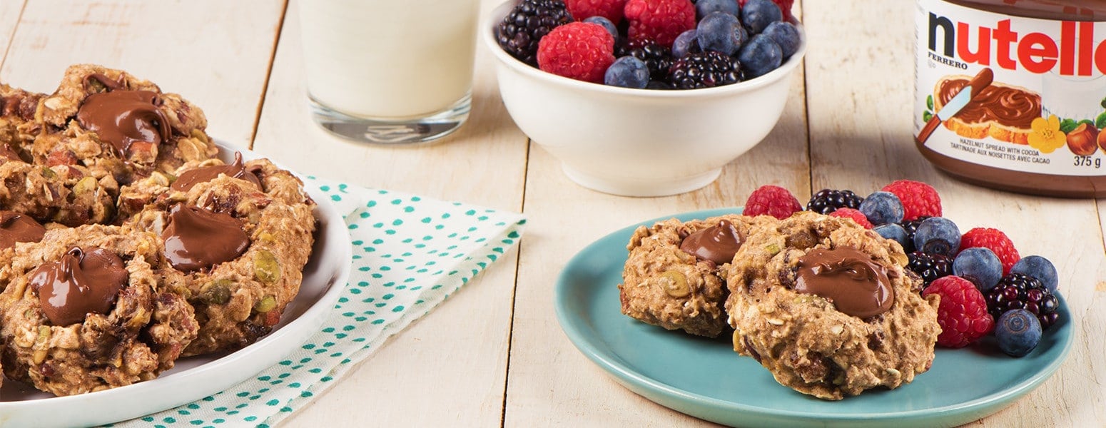 Trail Mix Breakfast Thumbprint Bites with Nutella®