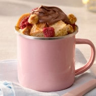 Mini breakfast bread pudding with Nutella