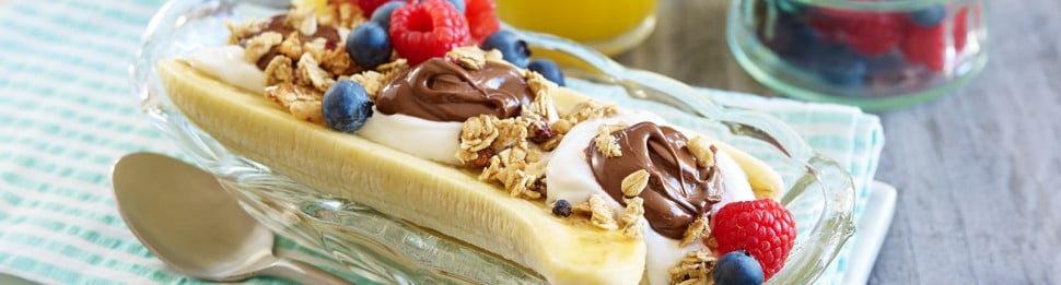 Breakfast banana split with NUTELLA