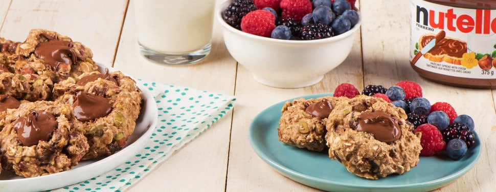 Trail Mix Breakfast Thumbprint Bites with NUTELLA