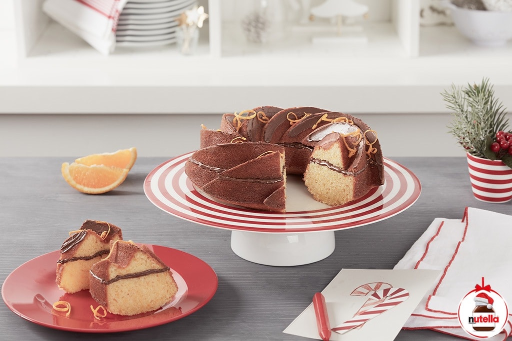 Christmas Orange Bundt Cake with Nutella