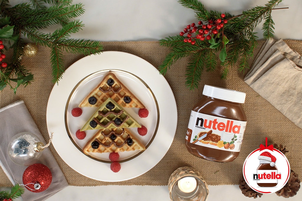 Waffles Navideños con Nutella<sup>®</sup>