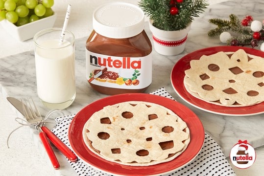 Tortillové sněhové vločky s lískooříškovou pomazánkou Nutella®