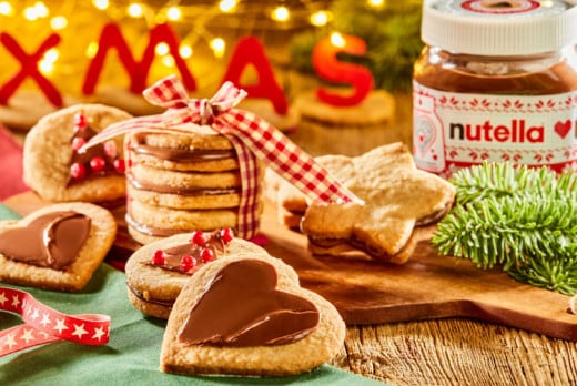 Kaštanové sendvičové sušenky ve tvaru srdce | Nutella®