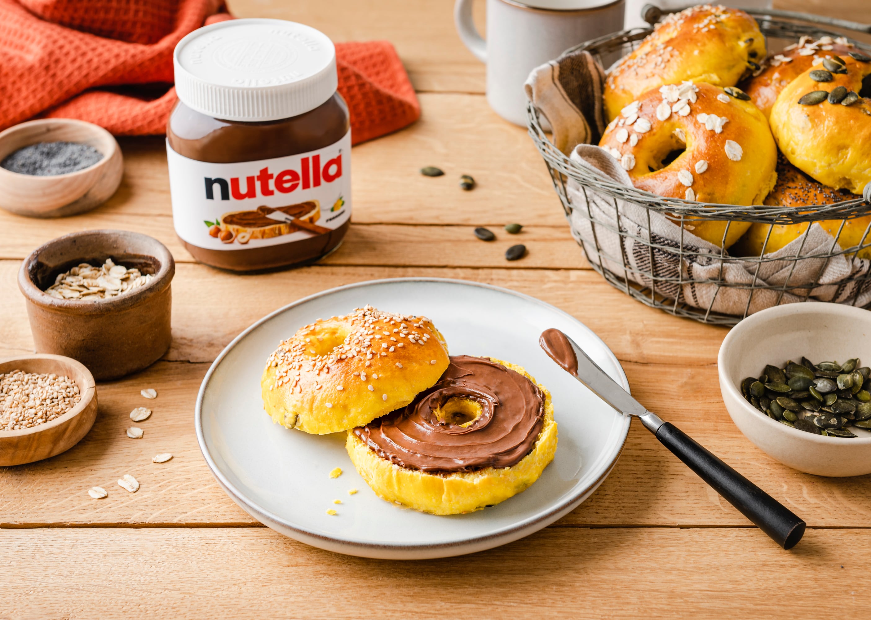 Kürbis-Bagel mit nutella®