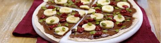 Breakfast tortilla pizza with Nutella®