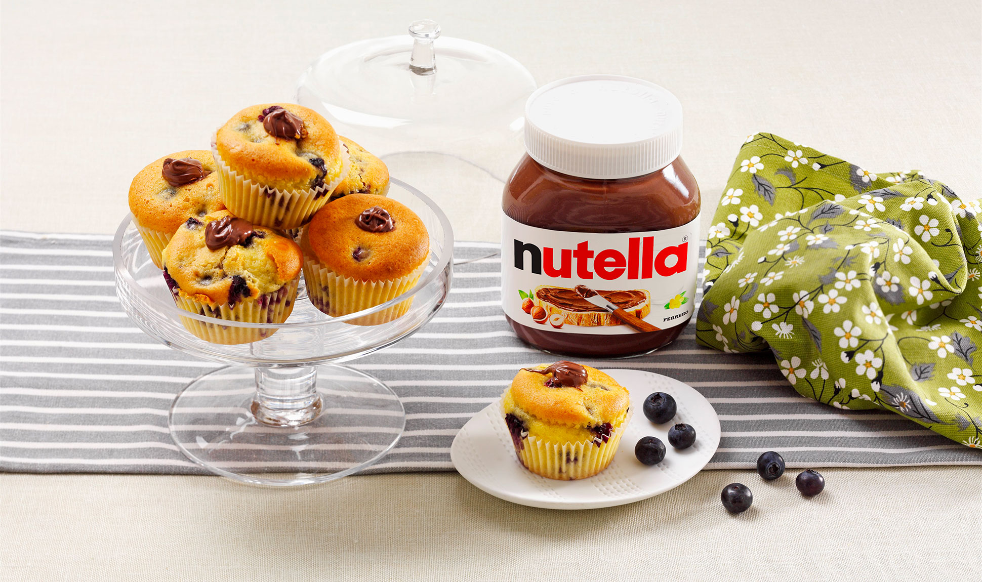 Muffin Nutella®-val és áfonyával
