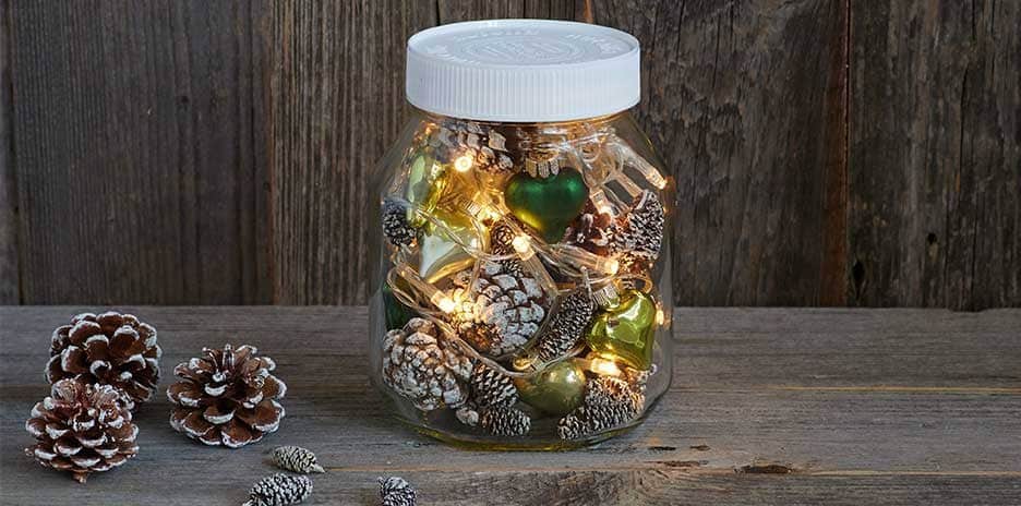 Your Christmas holiday decoration with an empty Nutella® jar