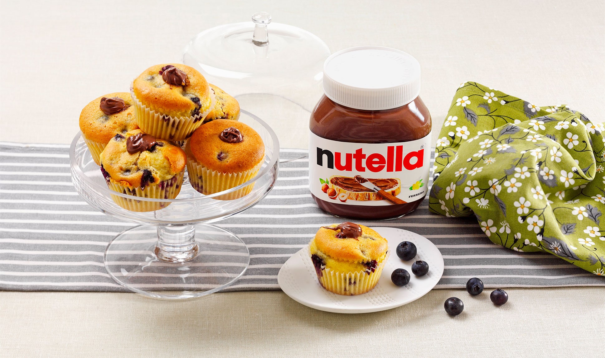 Muffins au Nutella® et aux myrtilles