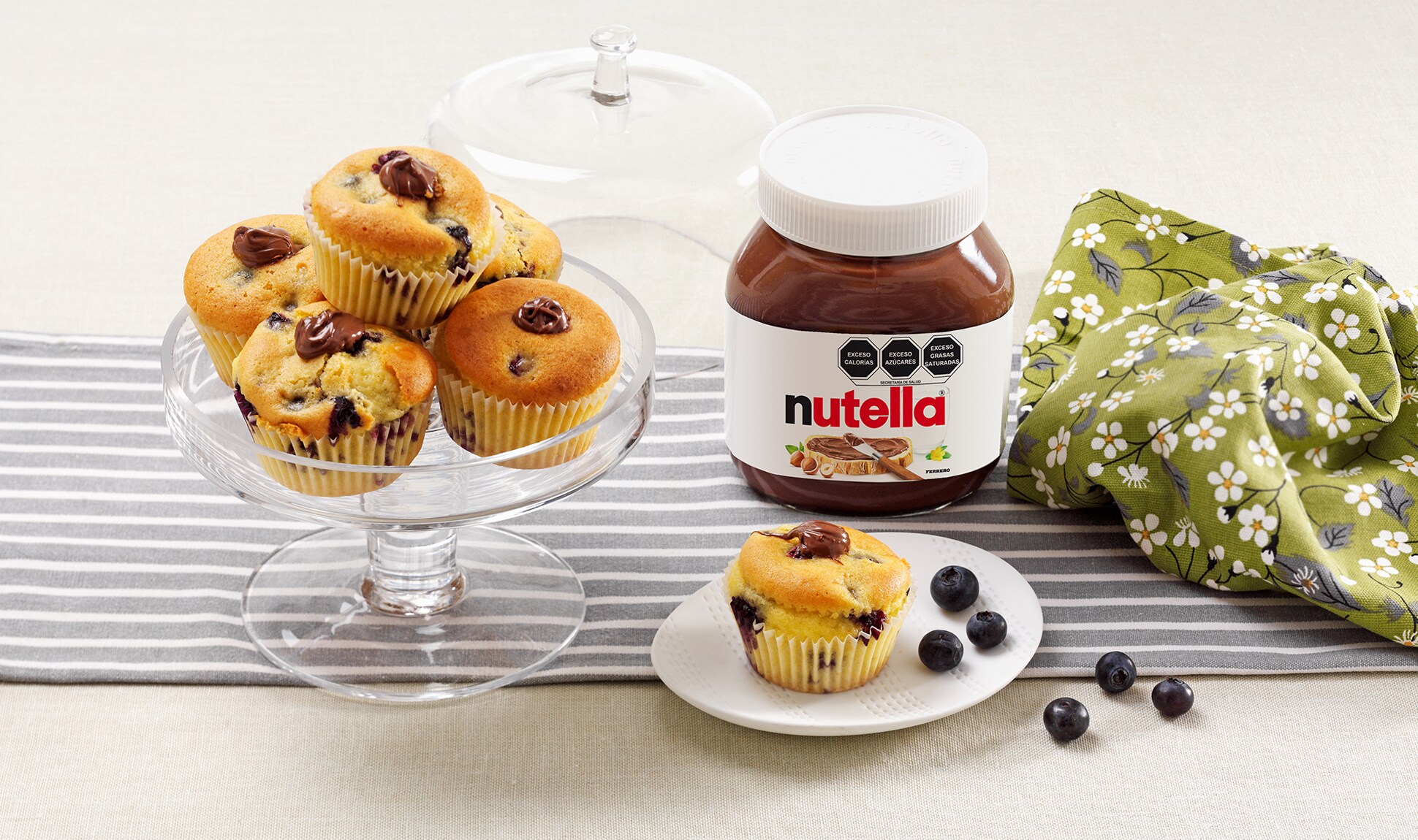 Muffins con  Nutella® y arándanos