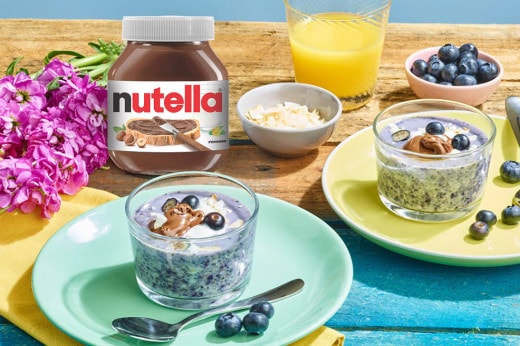 Nutella®lı Chia Tohumlu & Yaban Mersinli Kahvaltı Kasesi
