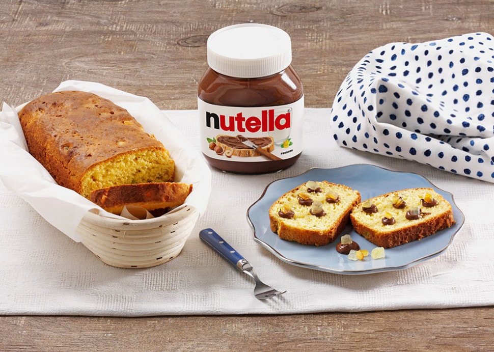 Sliced brioche with Nutella® and candied citrus fruits