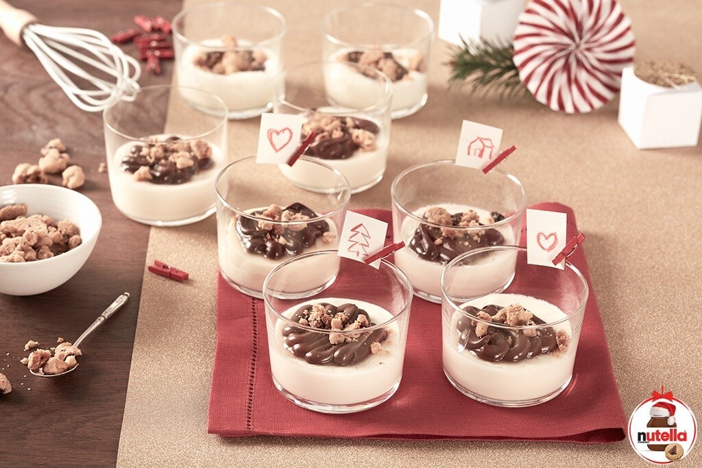 White mousse with crumble and Nutella®