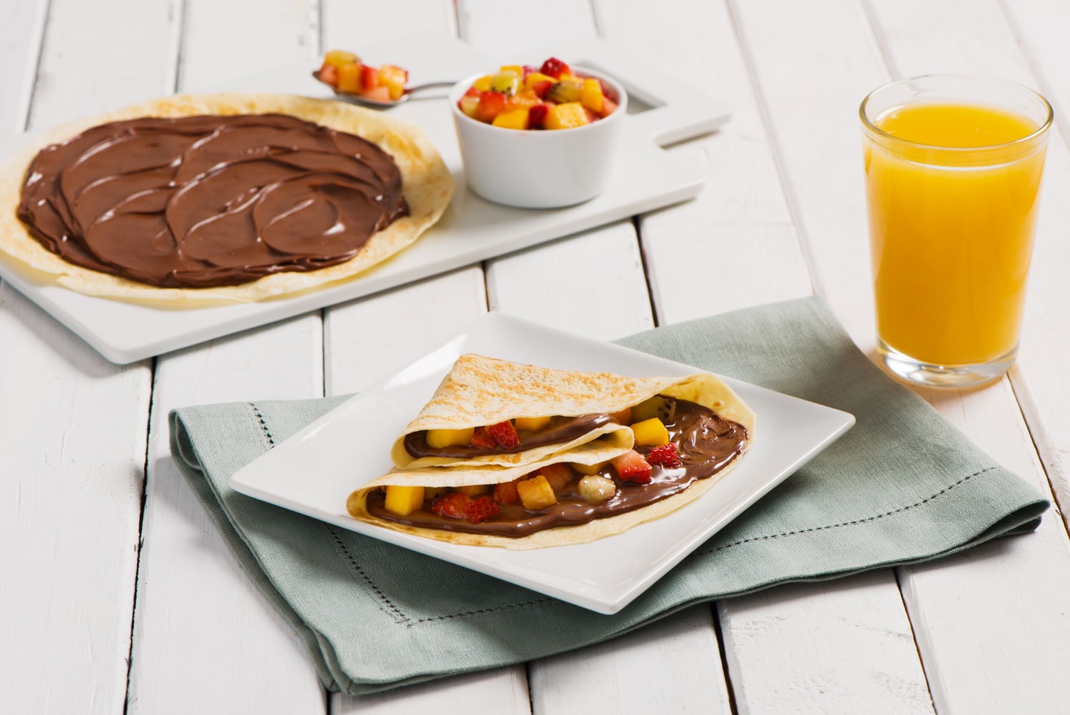 Fresh Fruit Salsa Crepes with Nutella® chocolate hazelnut spread