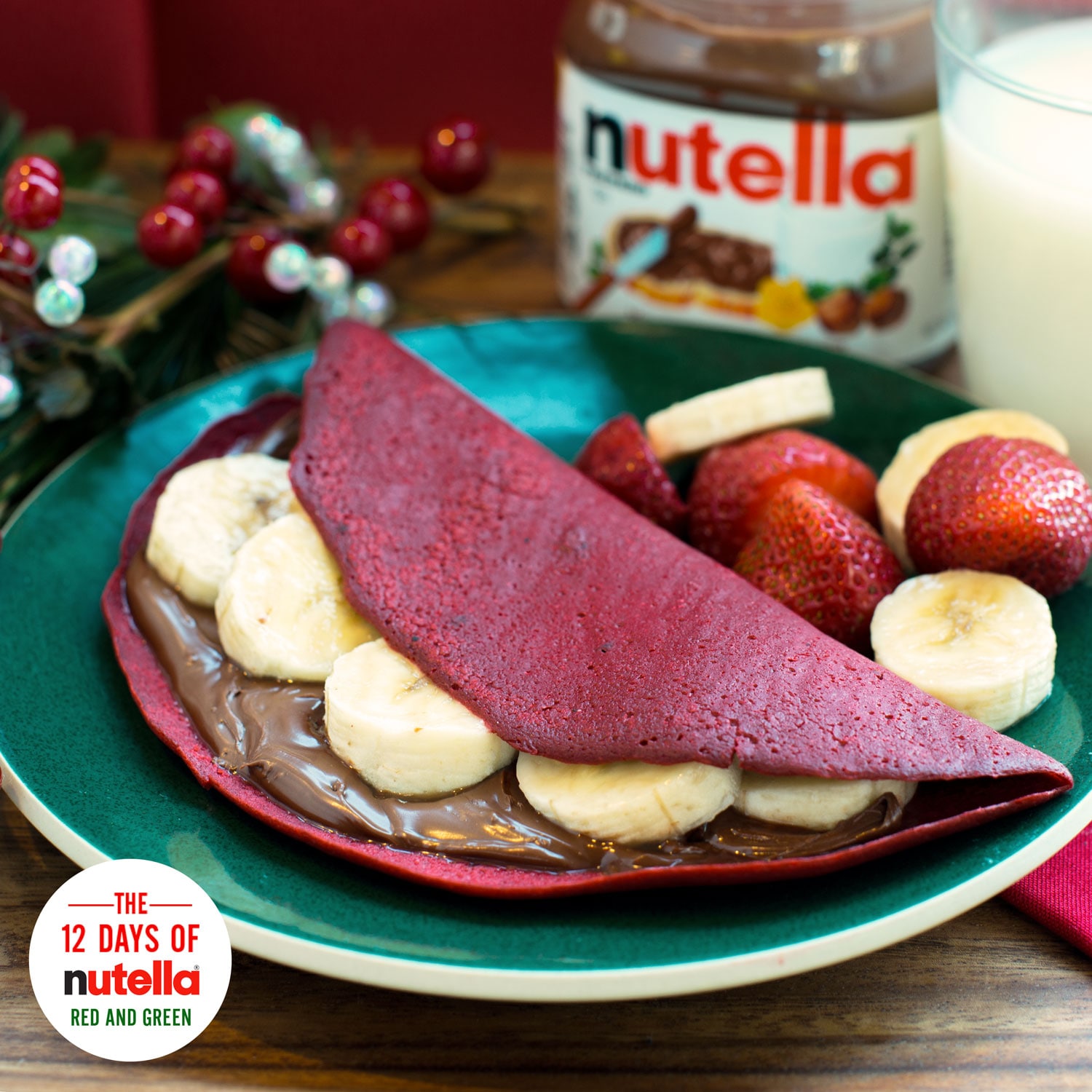 Banana Crepes with Nutella® chocolate hazelnut spread