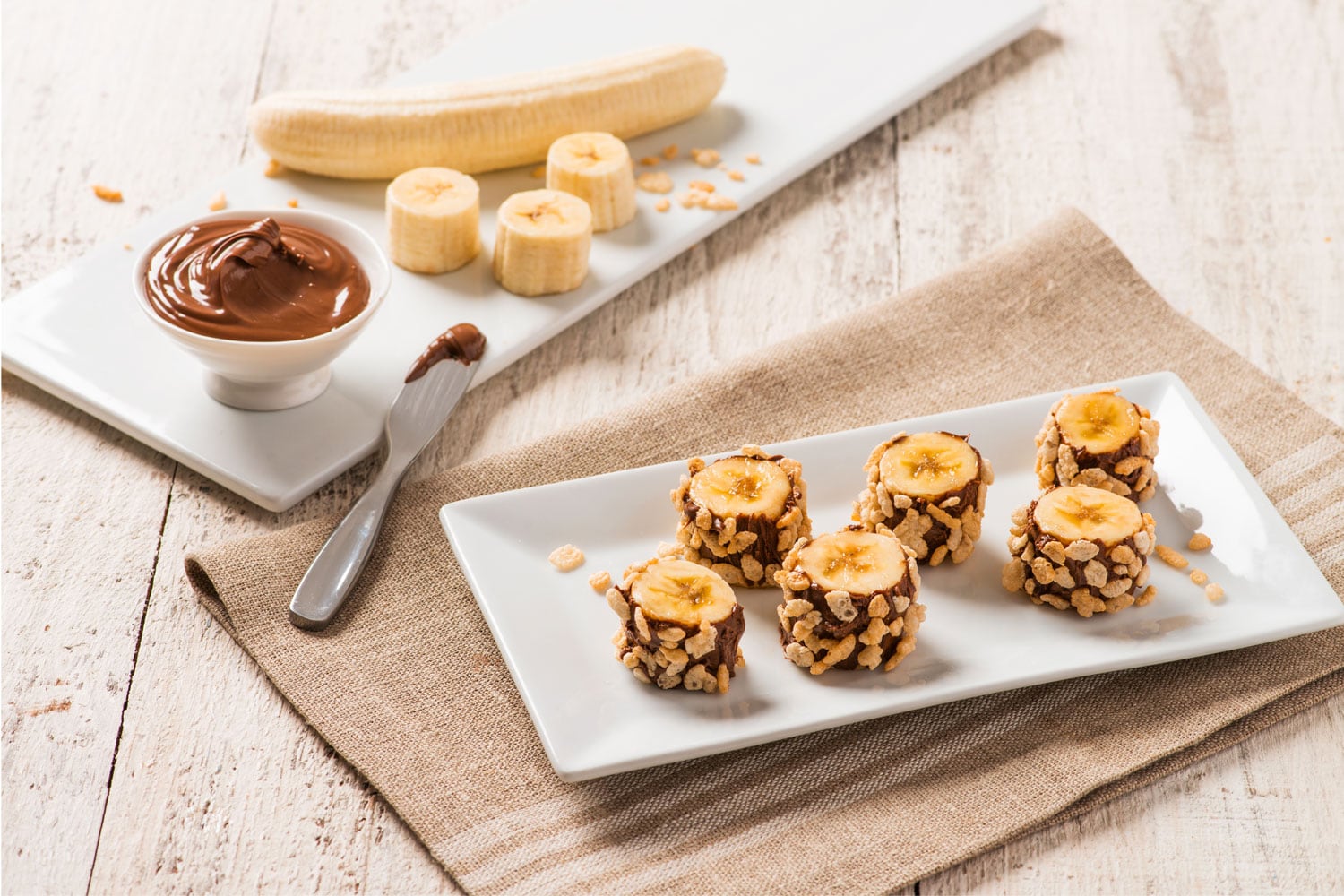 Chiquita<sup>®</sup> Banana Sushi Bites with Nutella® hazelnut spread
