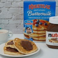 Sauteed banana pancakes with Nutella® hazelnut spread