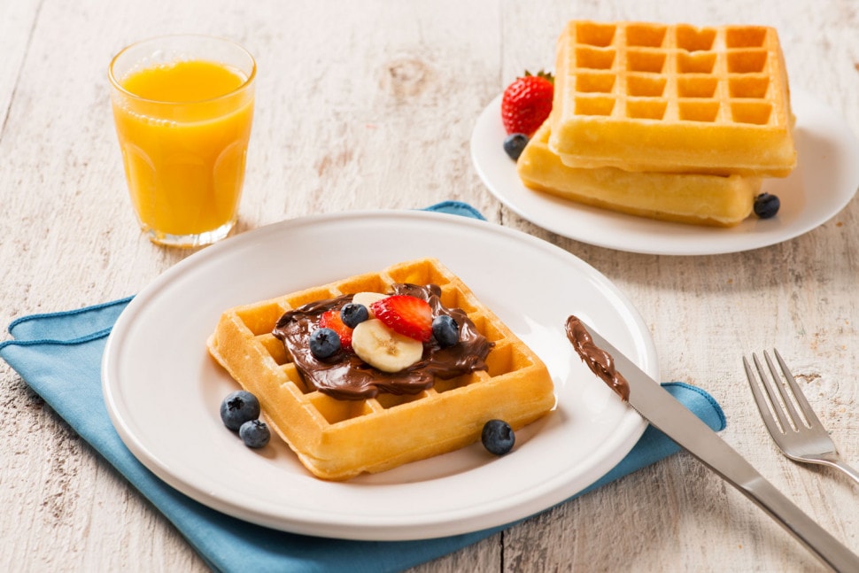 Waffles with NUTELLA® hazelnut spread and Fruit