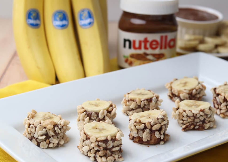 Chiquita® Banana Sushi Bites with Nutella® hazelnut spread