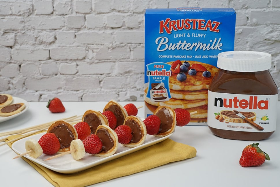 Pancake skewers with Nutella® hazelnut spread